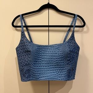 Mia Vesper Faux Croc Tiny Top (blue)